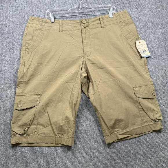 Canyon River Blues Pants - Canyon River Blues Women's Cargo Bermuda Shorts Size 18 Khaki Tan Stretch NWT